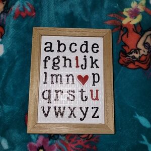 Framed Alphabet Wall Art with Red Accent